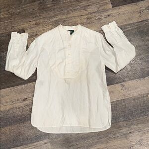 Lauren Ralph Lauren 100% Linen Cream Tunic Top